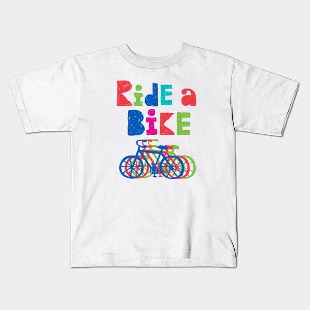 ride a bike sketchy Kids T-Shirt by Andibird